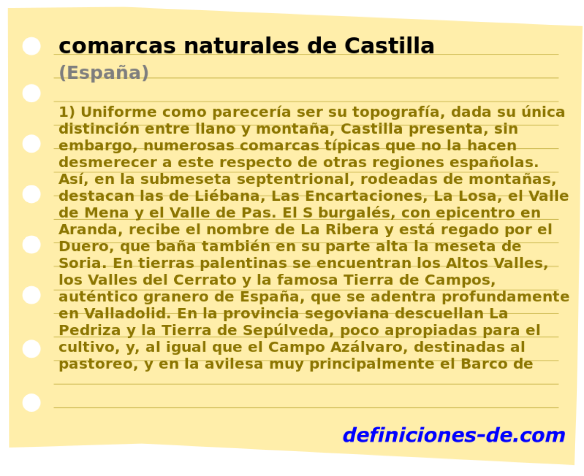 comarcas naturales de Castilla (Espaa)