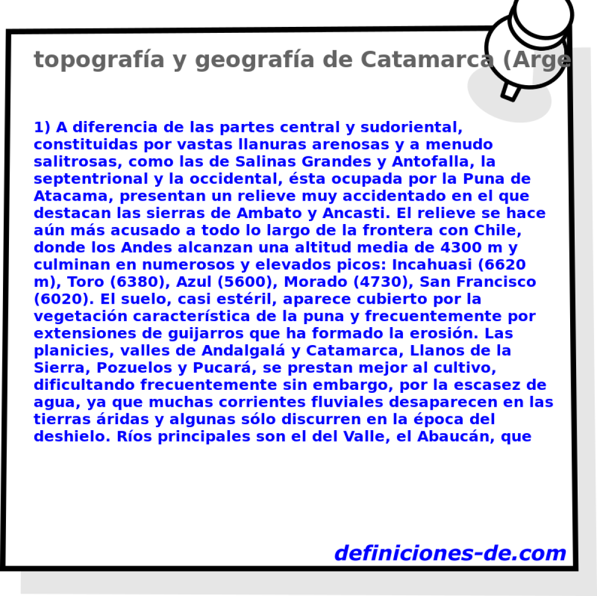 topografa y geografa de Catamarca (Argentina) 