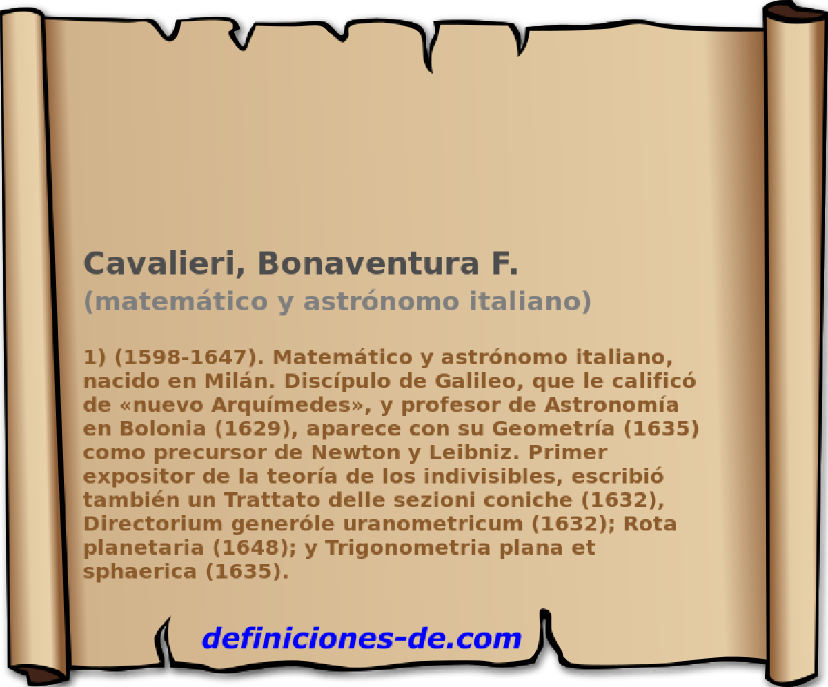 Cavalieri, Bonaventura F. (matemtico y astrnomo italiano)