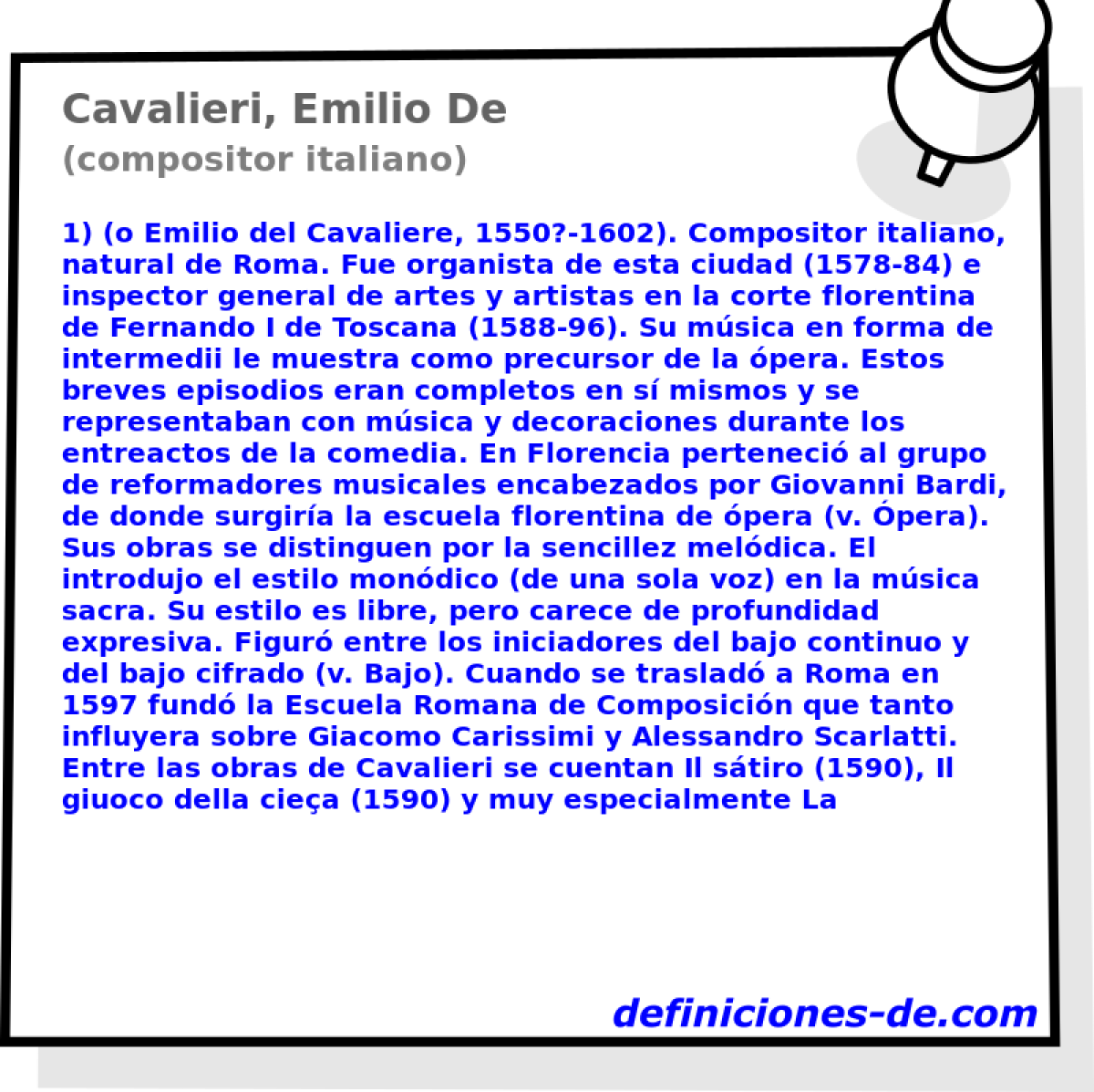 Cavalieri, Emilio De (compositor italiano)