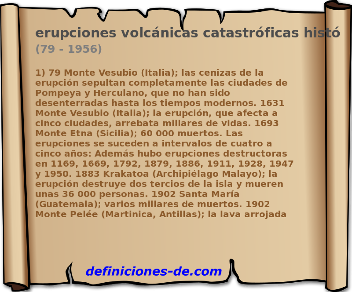 erupciones volcnicas catastrficas histricas (79 - 1956)
