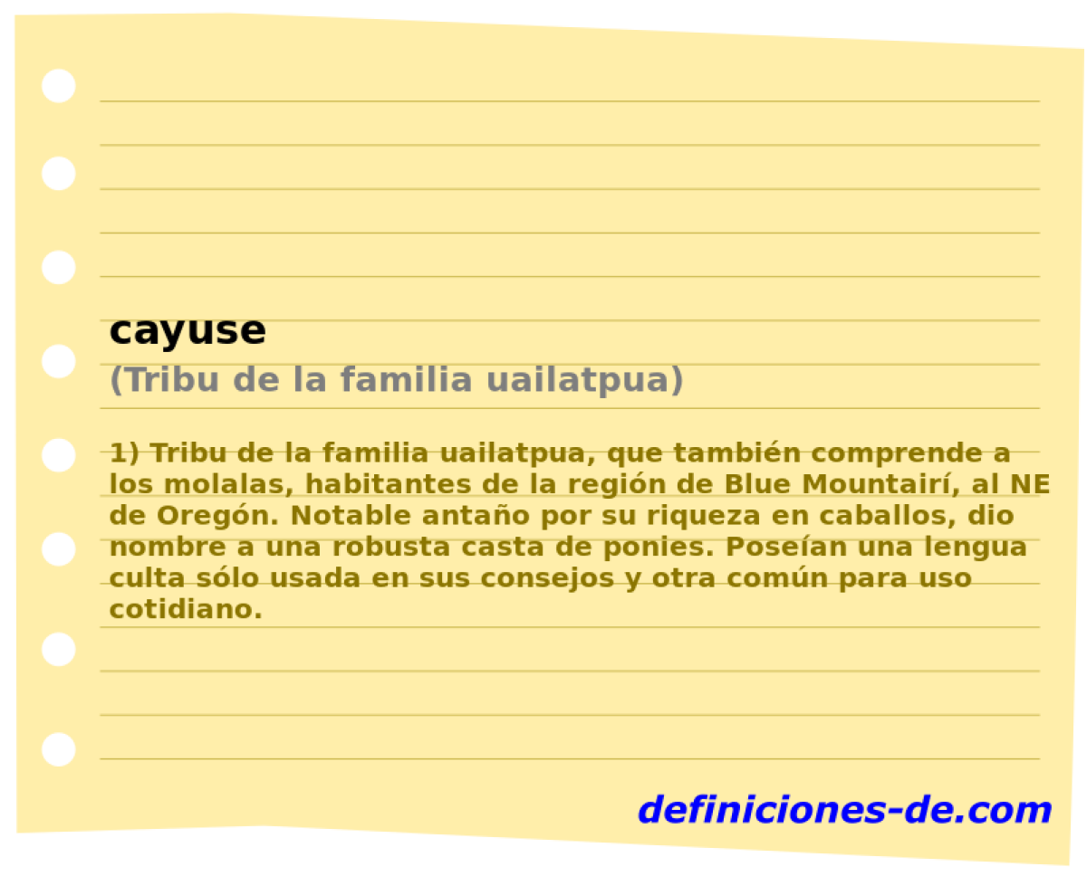 cayuse (Tribu de la familia uailatpua)