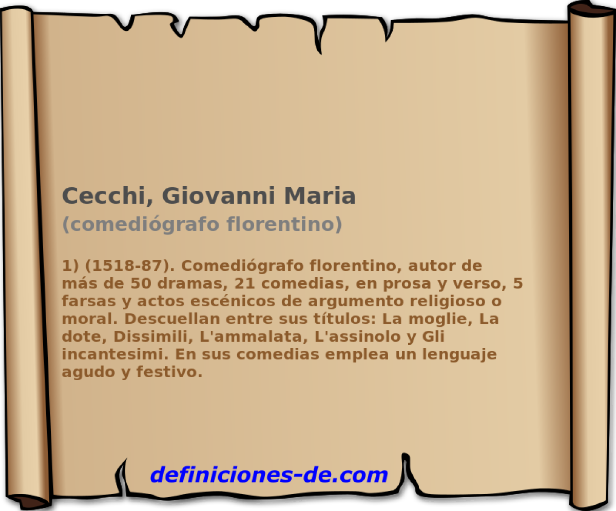 Cecchi, Giovanni Maria (comedigrafo florentino)