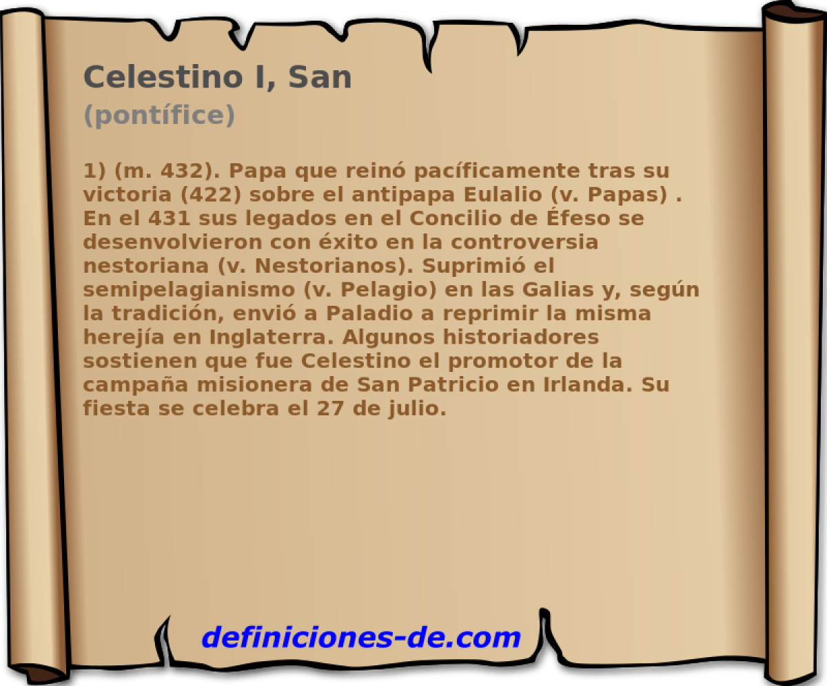 Celestino I, San (pontfice)