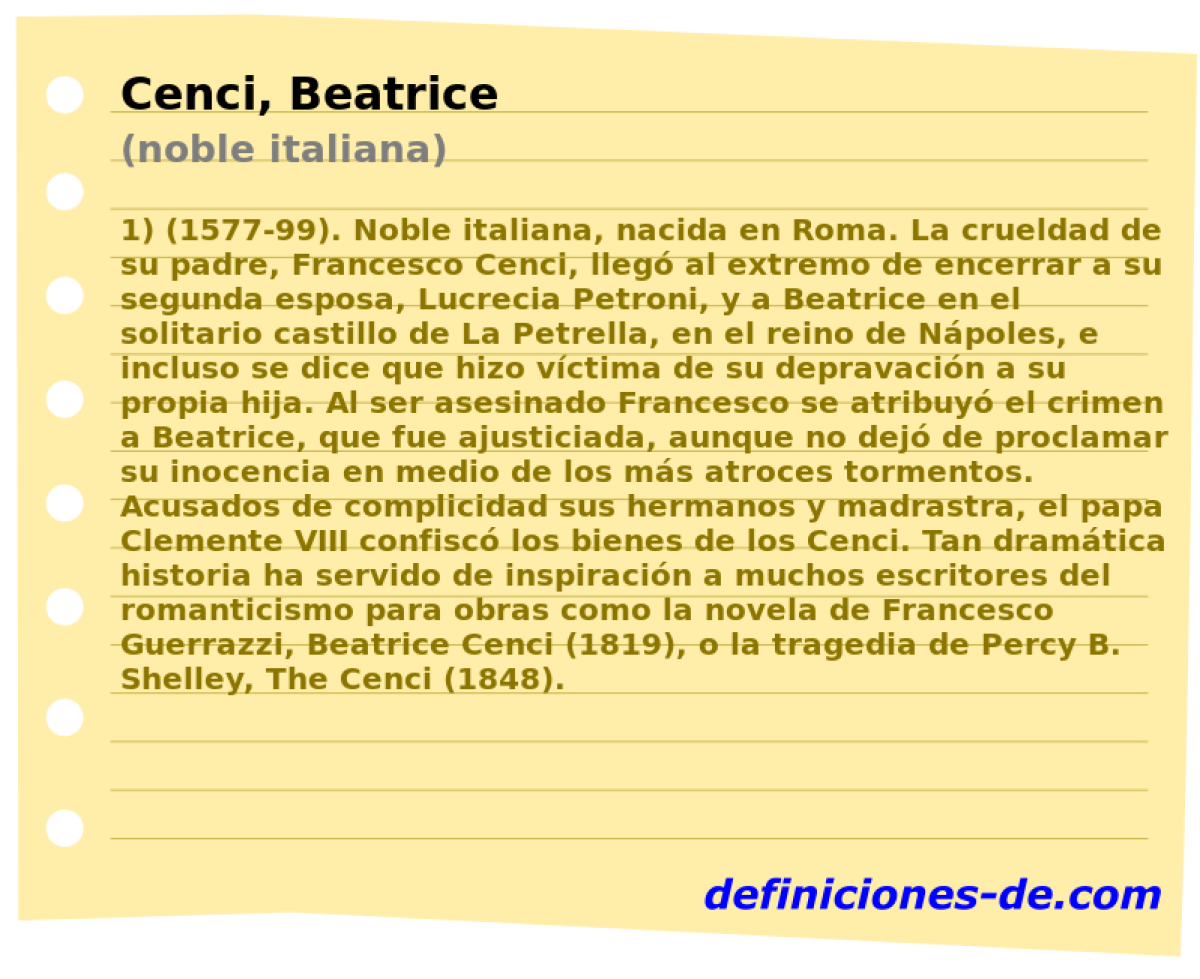 Cenci, Beatrice (noble italiana)