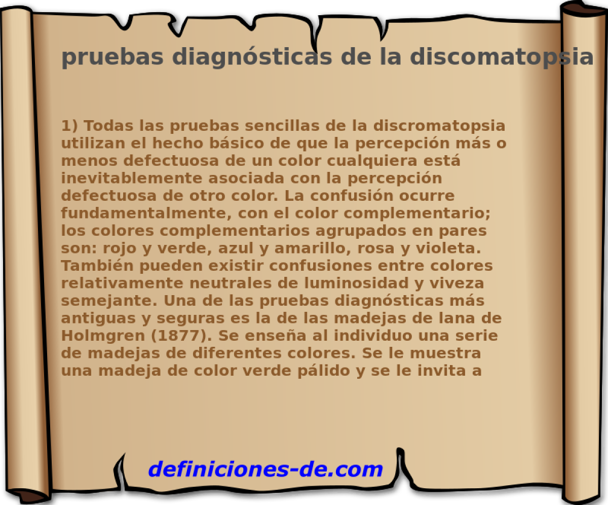 pruebas diagnsticas de la discomatopsia 