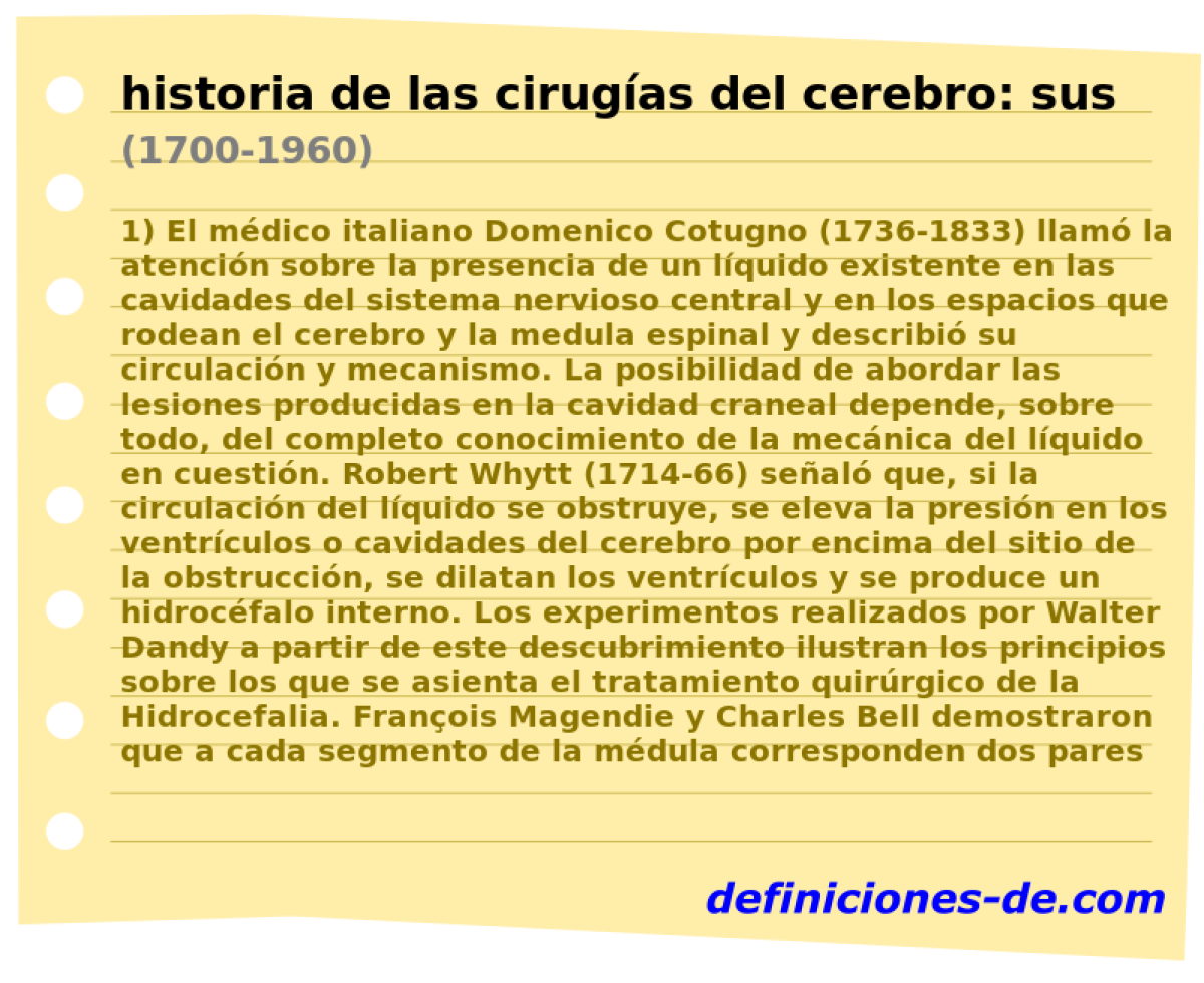 historia de las cirugas del cerebro: sus inicios (1700-1960)