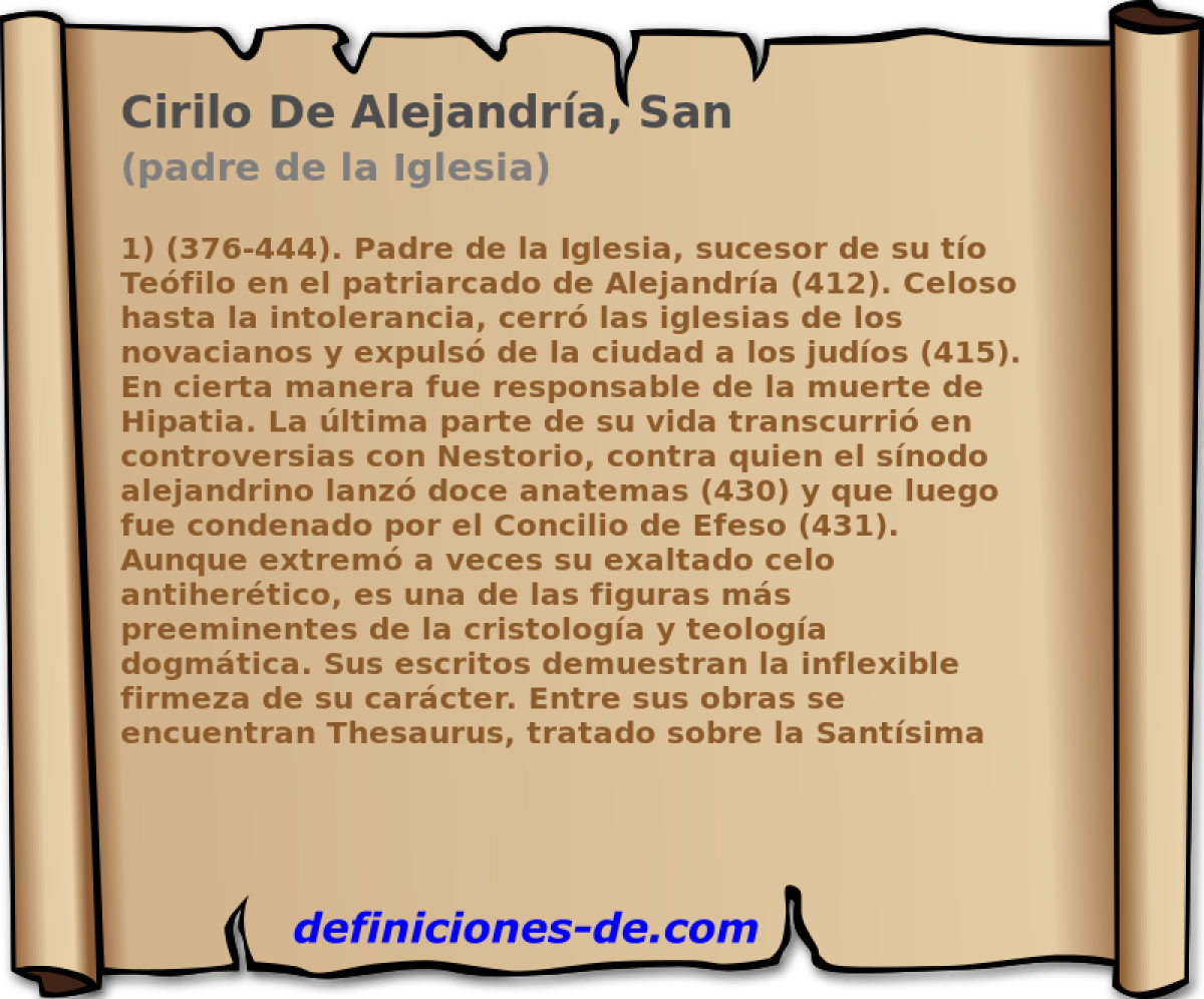 Cirilo De Alejandra, San (padre de la Iglesia)
