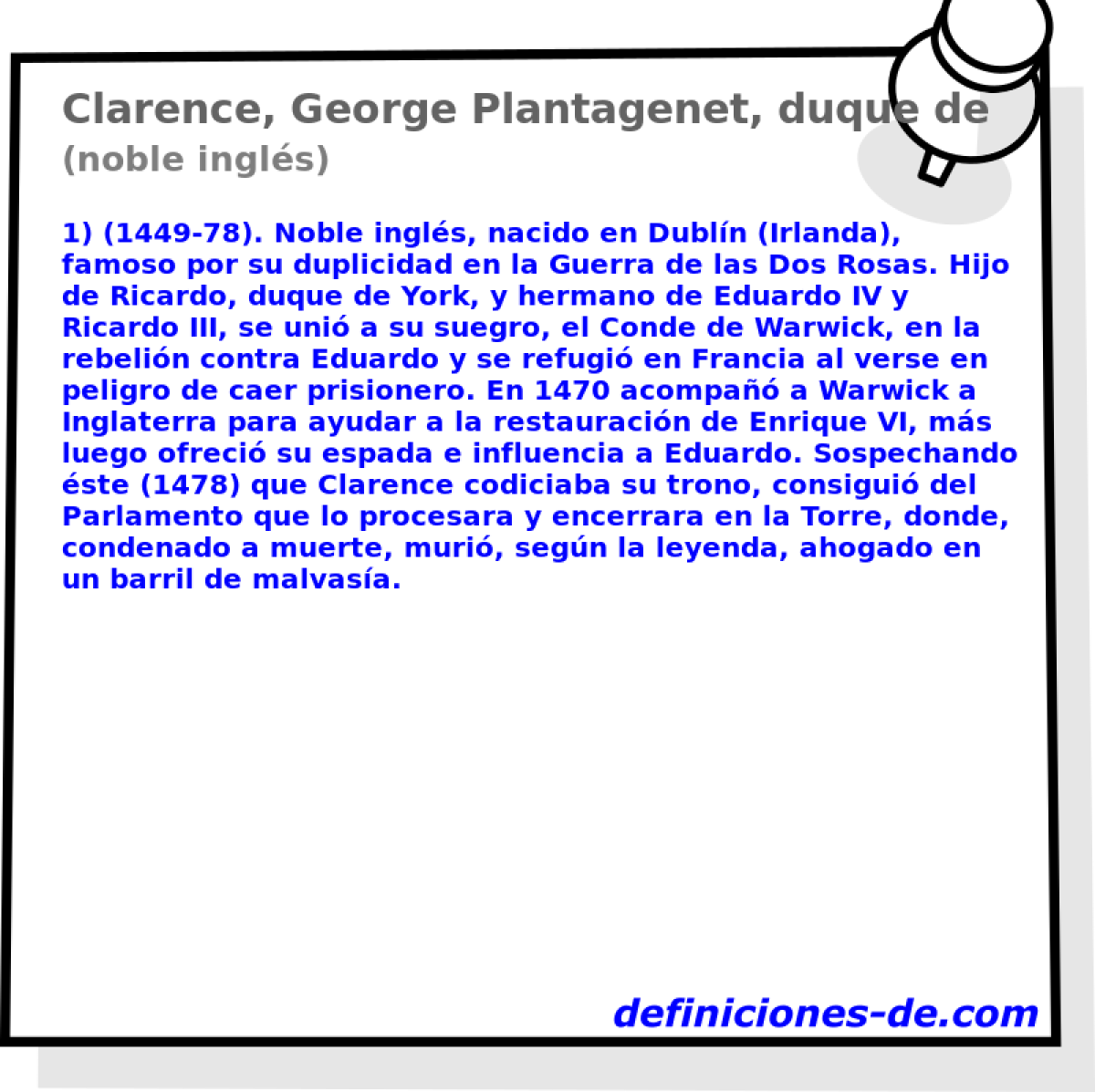Clarence, George Plantagenet, duque de (noble ingls)