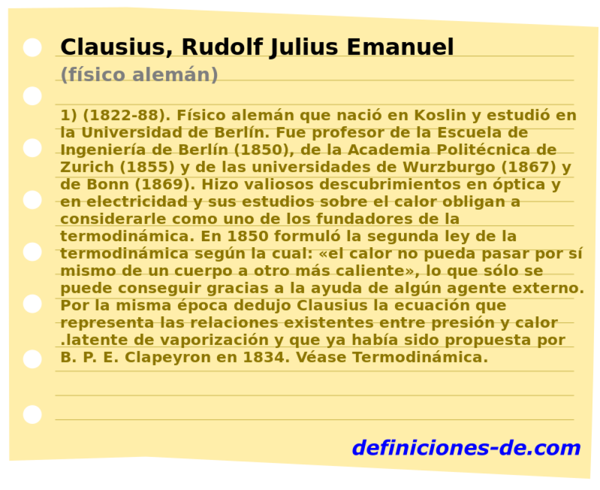 Clausius, Rudolf Julius Emanuel (fsico alemn)
