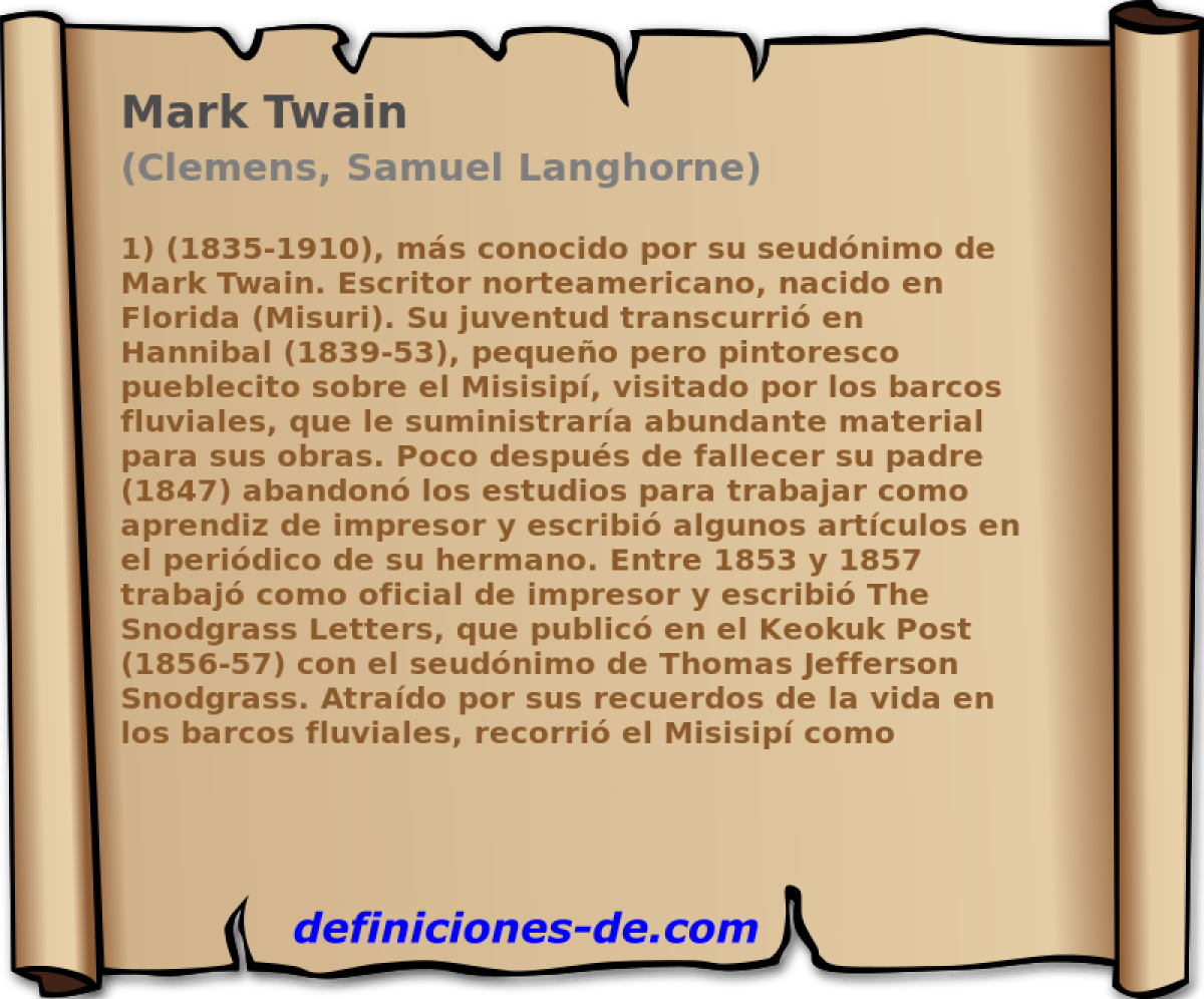 Mark Twain (Clemens, Samuel Langhorne)