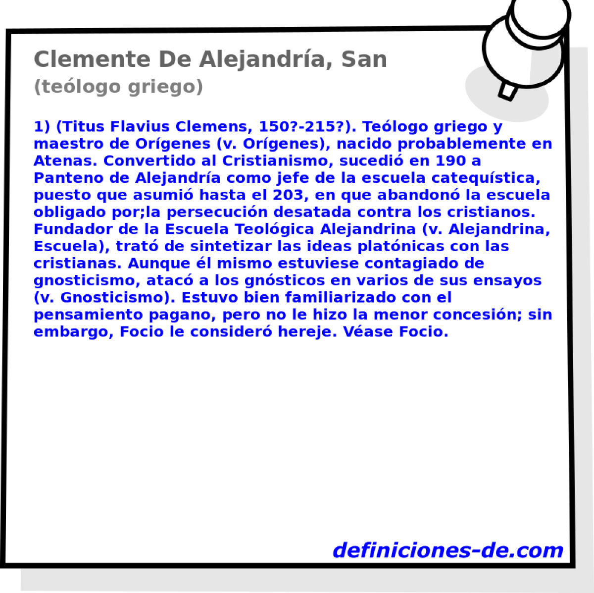 Clemente De Alejandra, San (telogo griego)