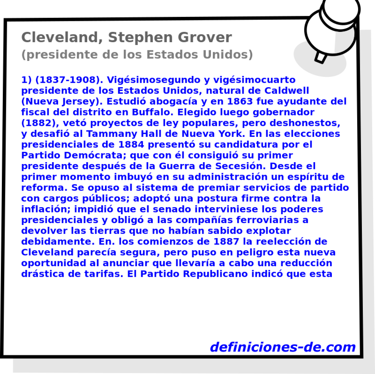 Cleveland, Stephen Grover (presidente de los Estados Unidos)