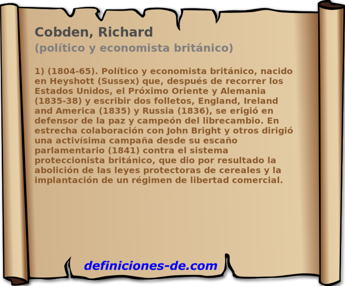 Cobden, Richard (poltico y economista britnico)