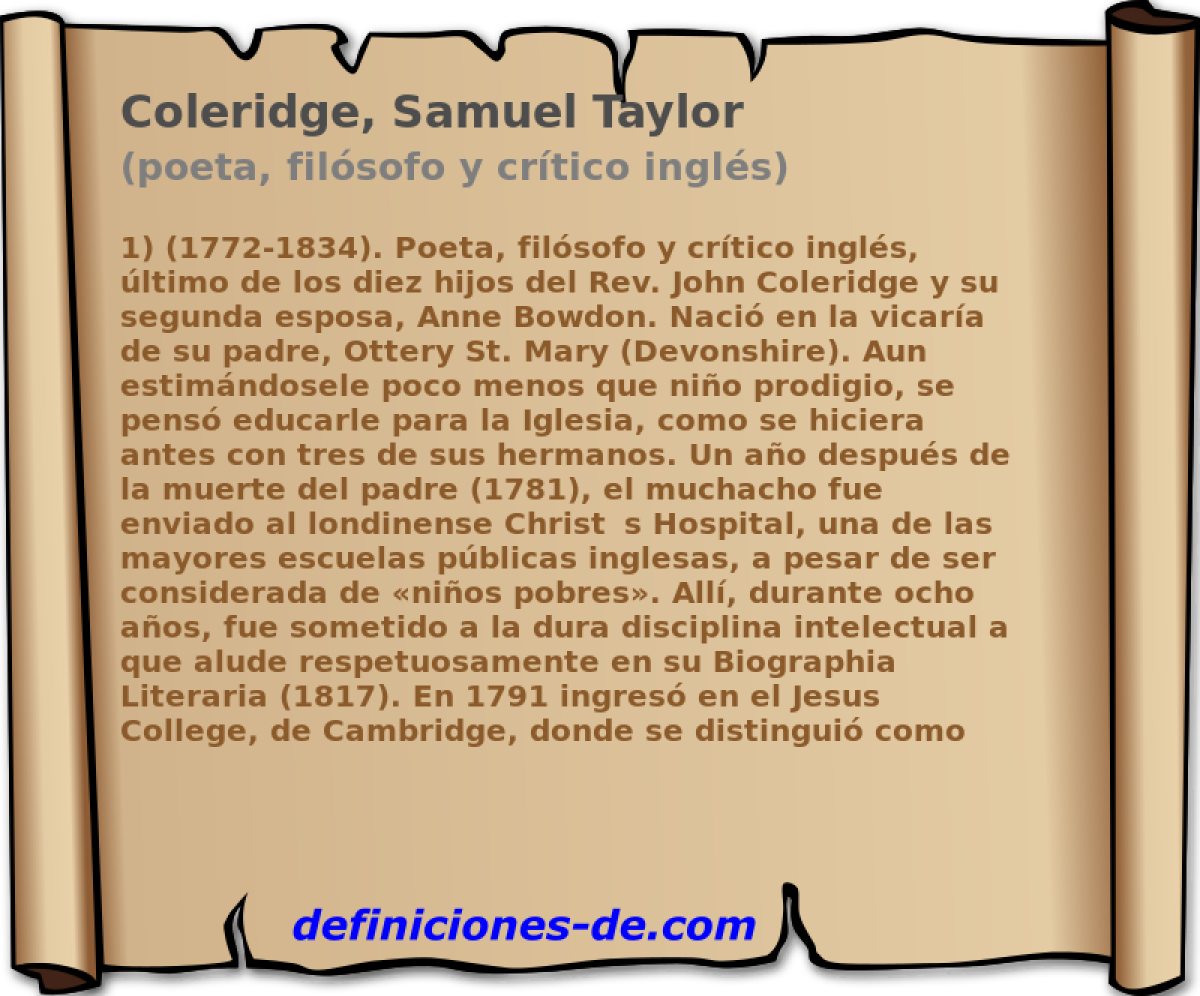 Coleridge, Samuel Taylor (poeta, filsofo y crtico ingls)