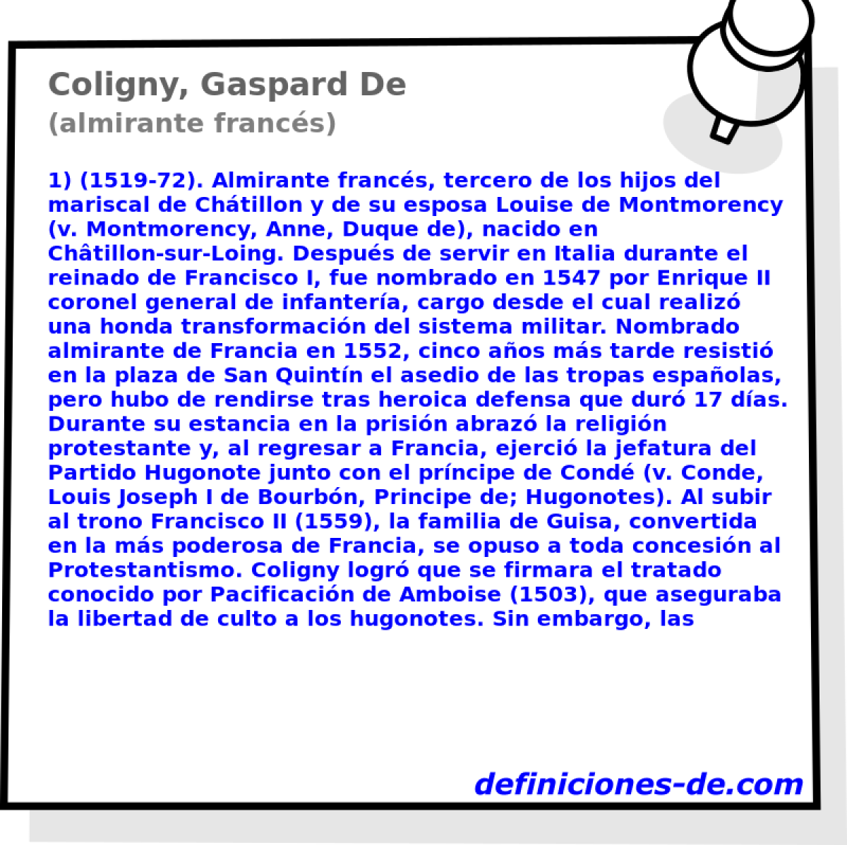 Coligny, Gaspard De (almirante francs)