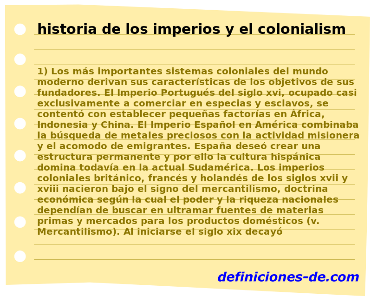 historia de los imperios y el colonialismo 