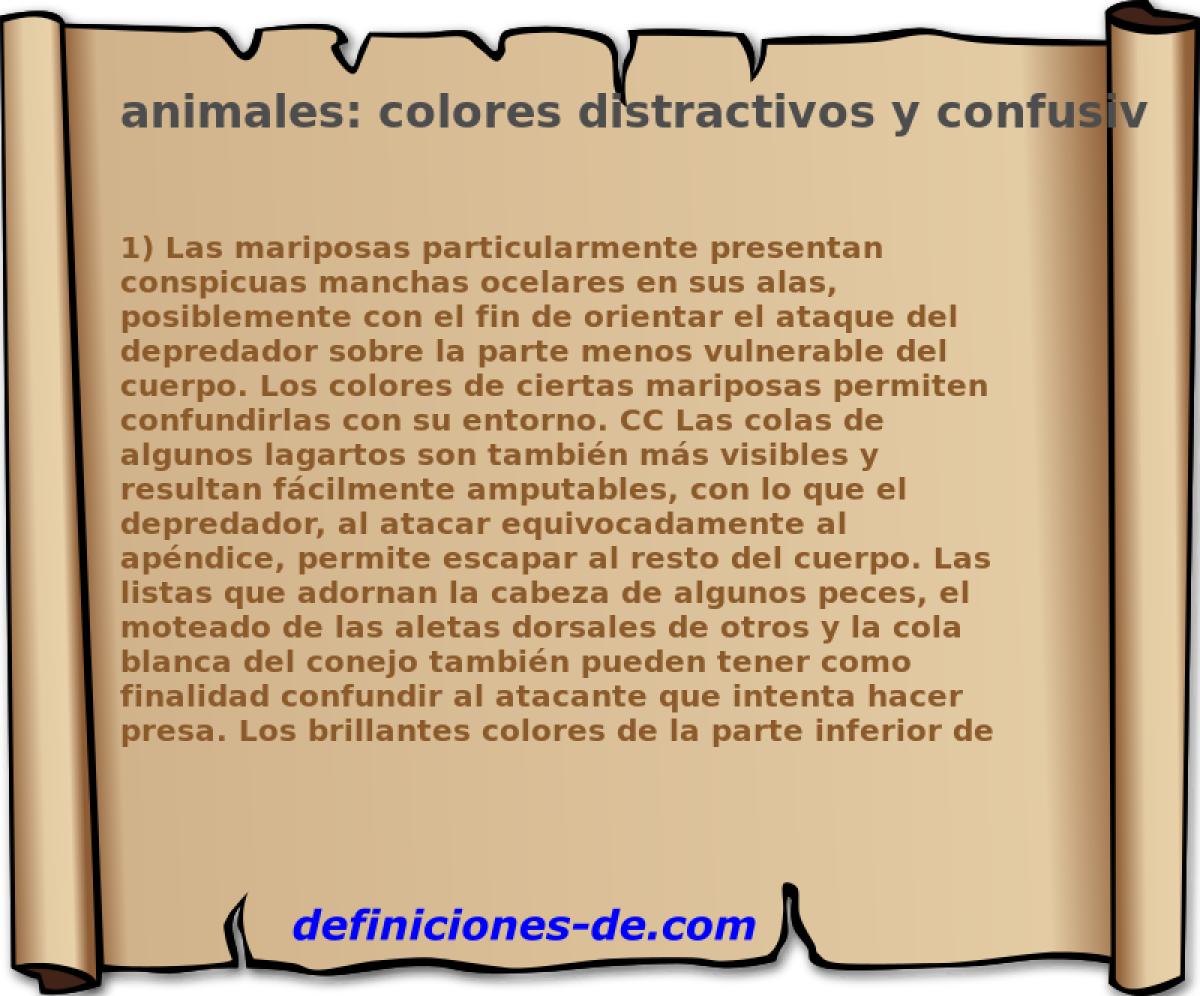 animales: colores distractivos y confusivos 