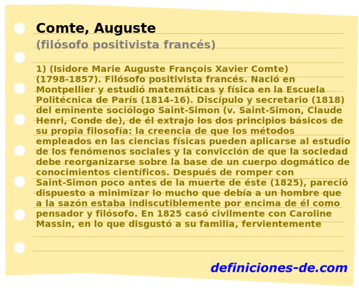 Comte, Auguste (filsofo positivista francs)