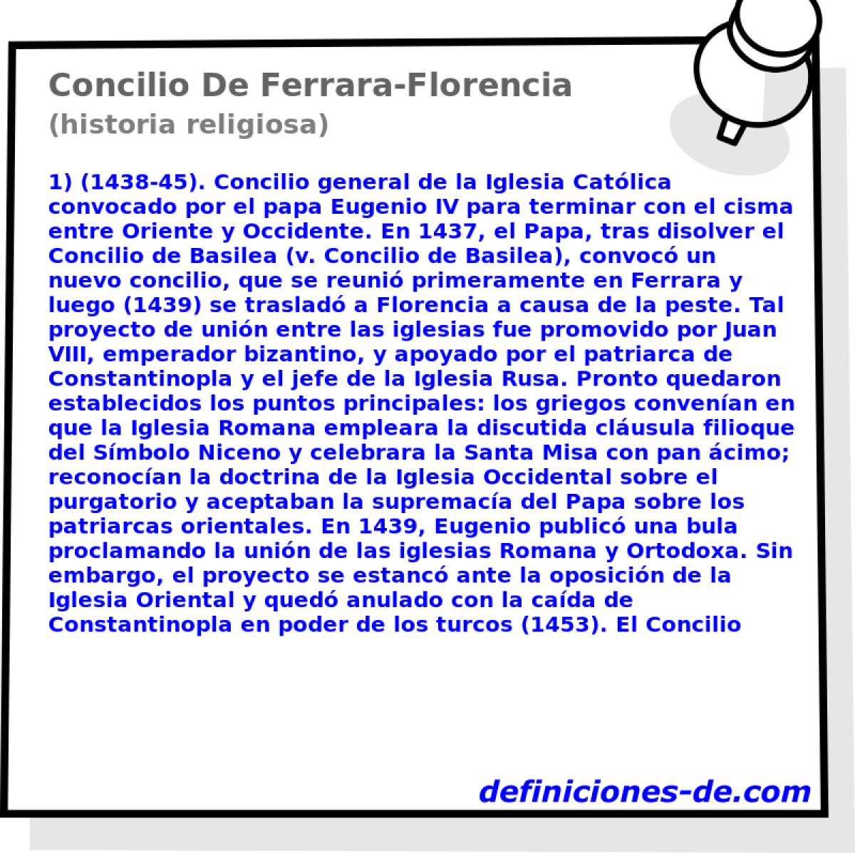 Concilio De Ferrara-Florencia (historia religiosa)