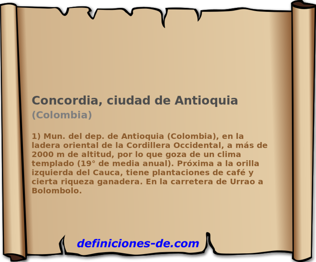 Concordia, ciudad de Antioquia (Colombia)