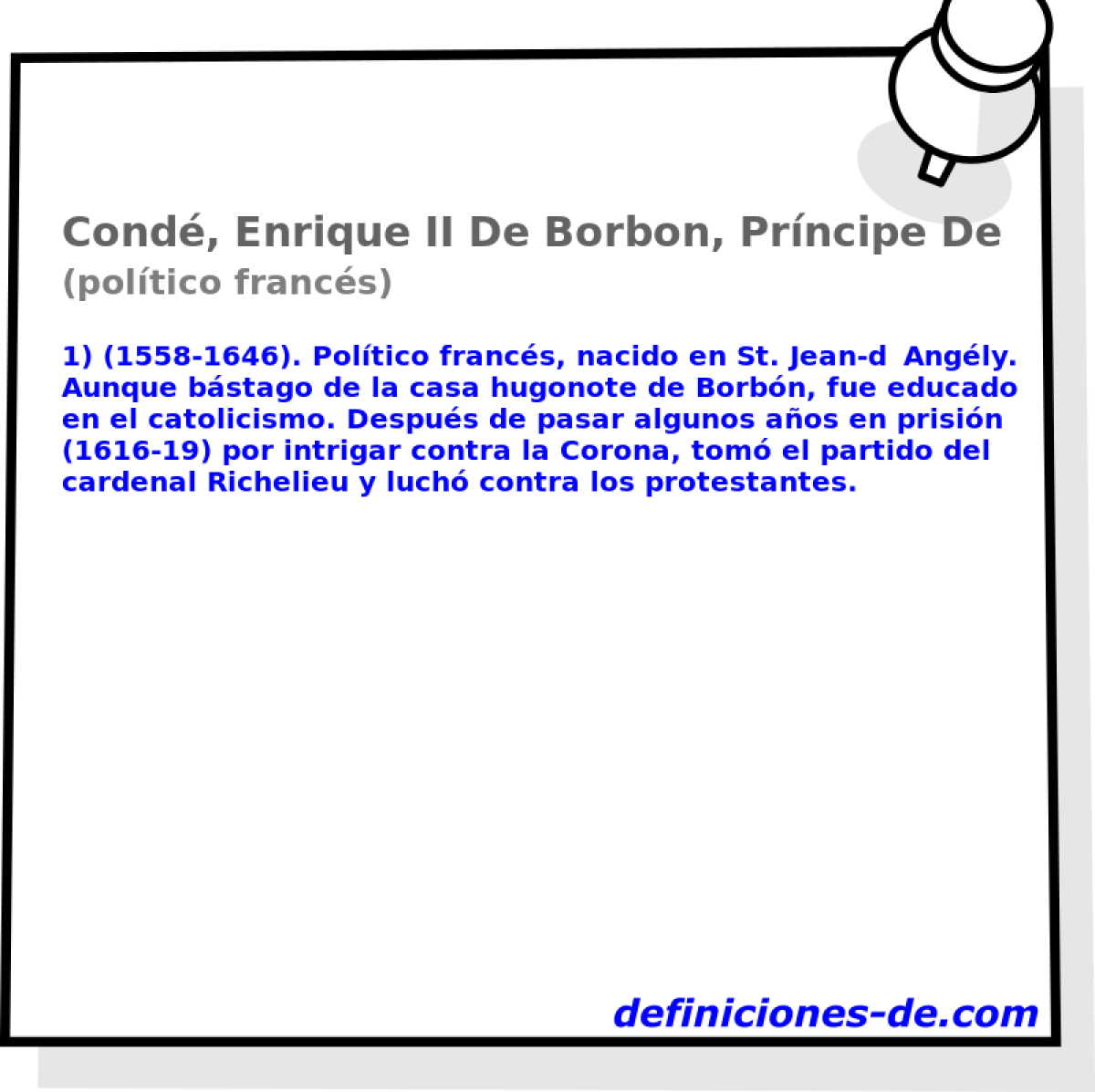 Cond, Enrique II De Borbon, Prncipe De (poltico francs)