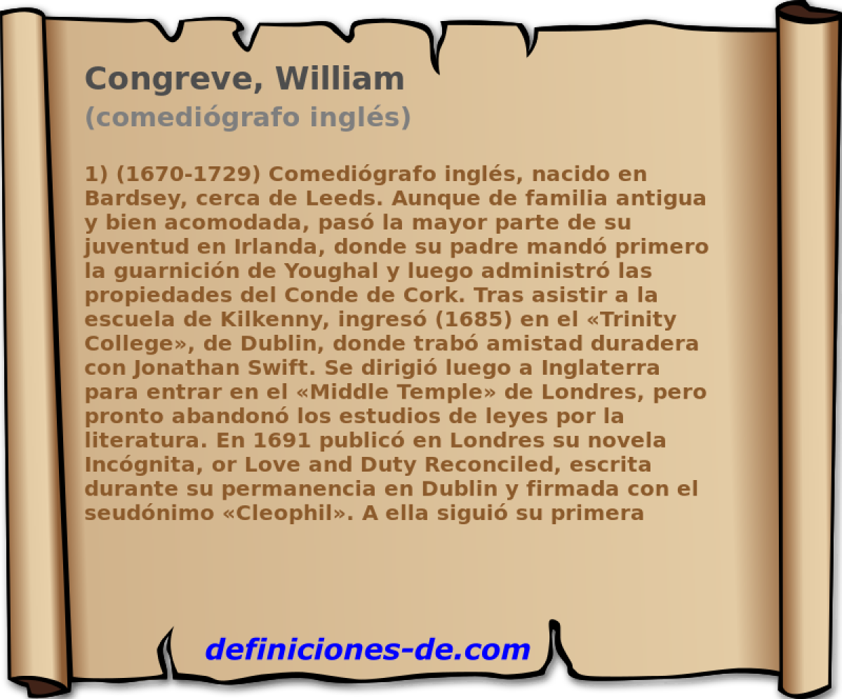 Congreve, William (comedigrafo ingls)