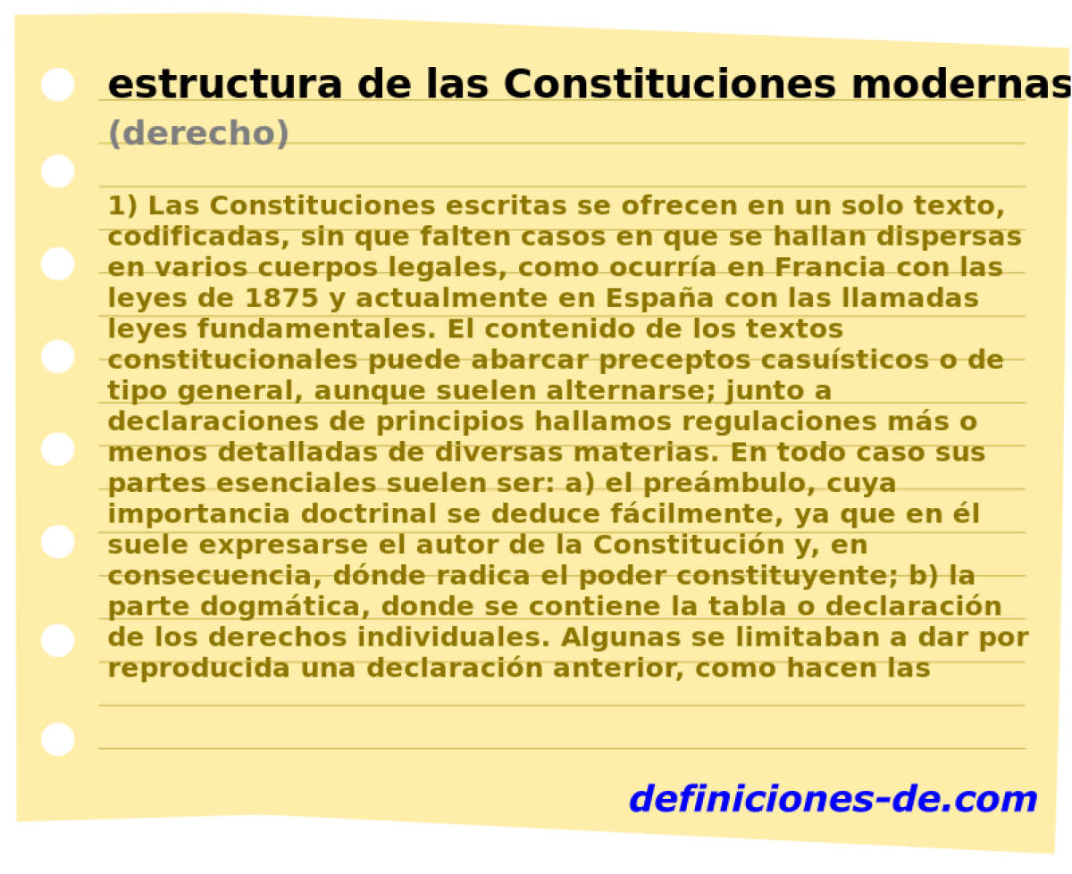 estructura de las Constituciones modernas (derecho)