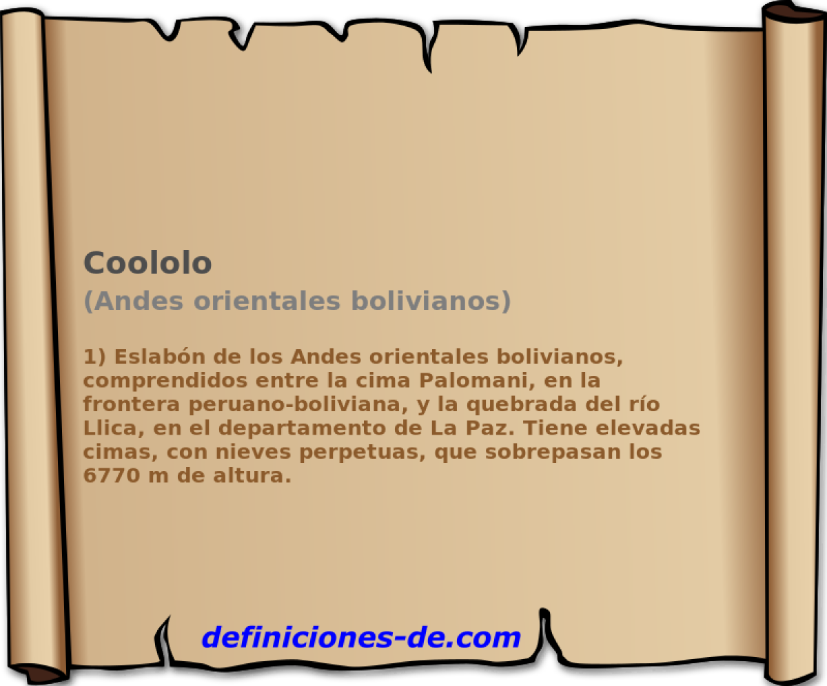 Coololo (Andes orientales bolivianos)
