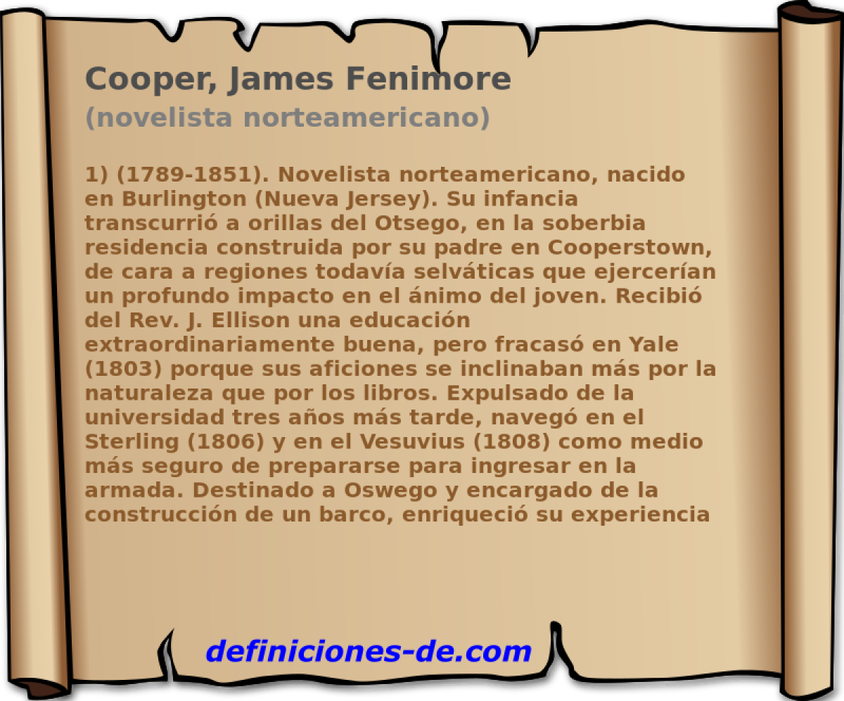 Cooper, James Fenimore (novelista norteamericano)