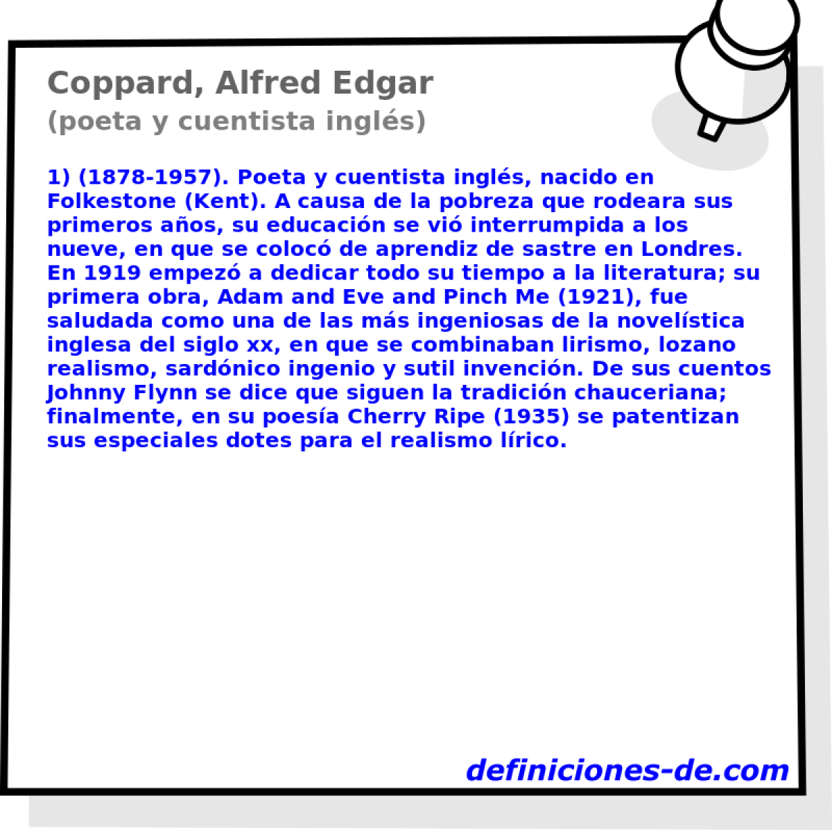 Coppard, Alfred Edgar (poeta y cuentista ingls)