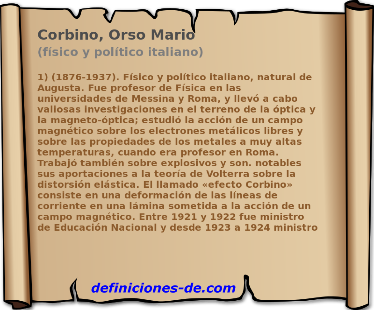 Corbino, Orso Mario (fsico y poltico italiano)
