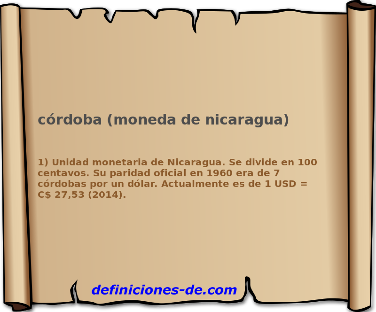 crdoba (moneda de nicaragua) 