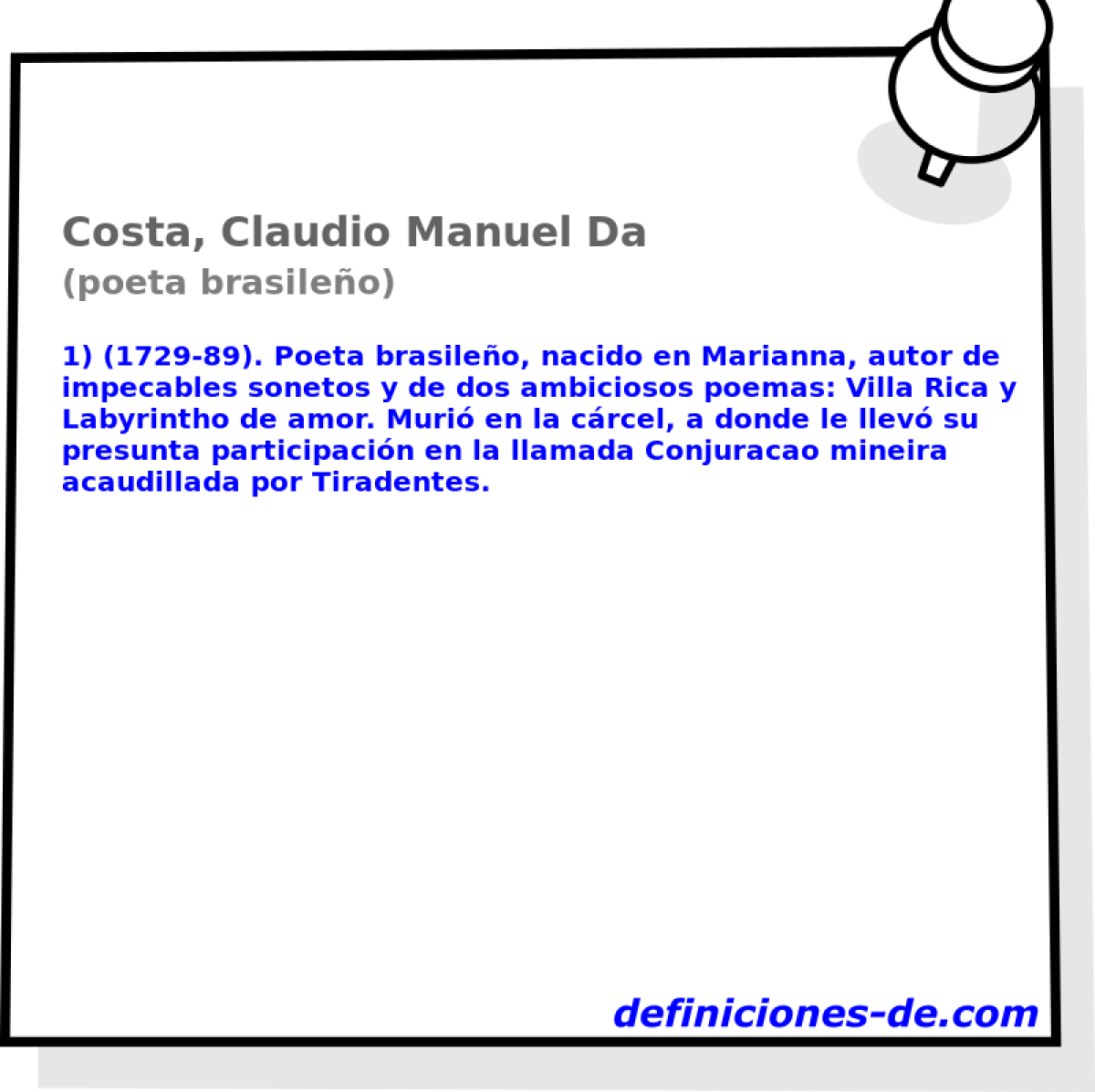 Costa, Claudio Manuel Da (poeta brasileo)