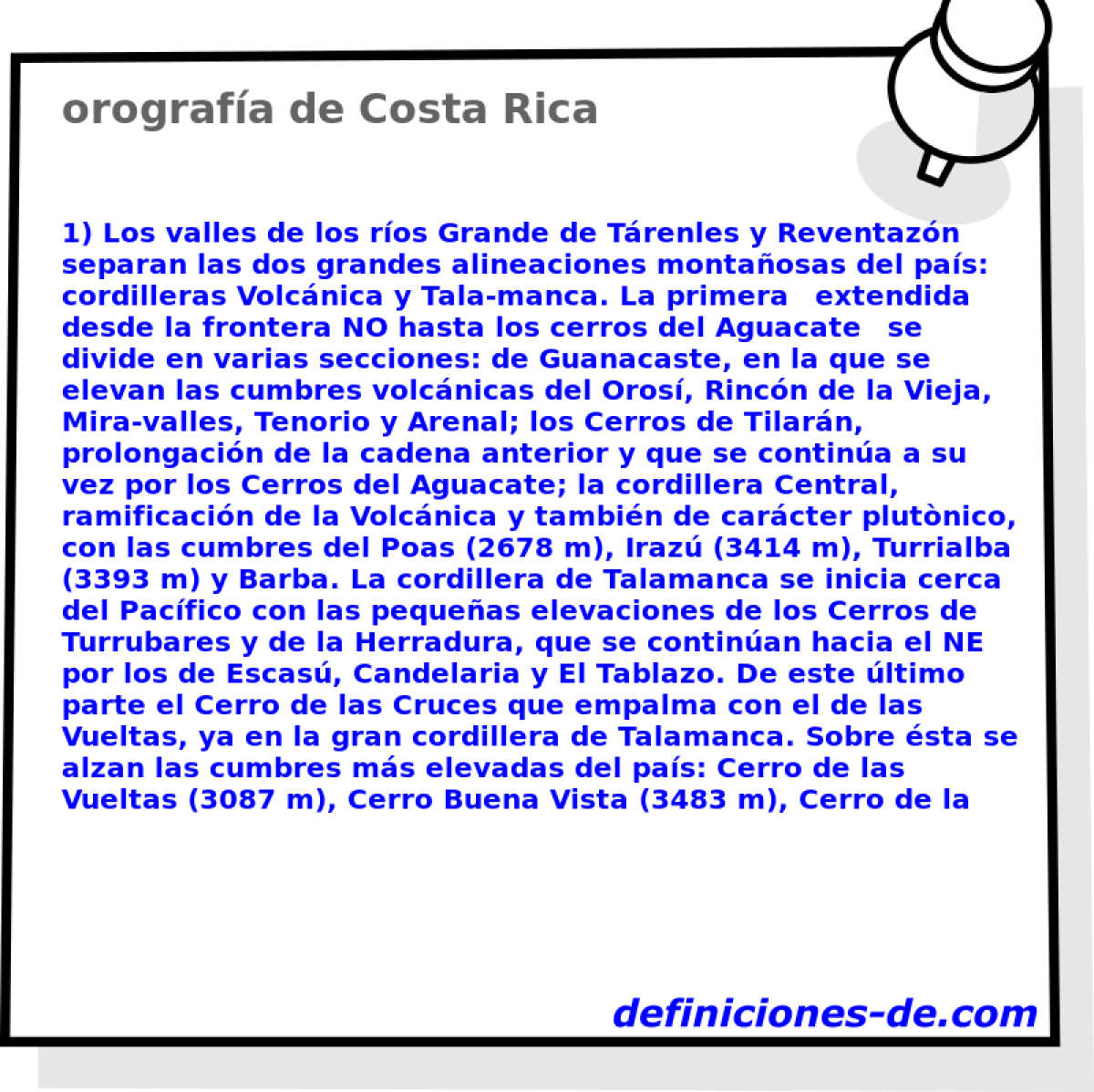 orografa de Costa Rica 
