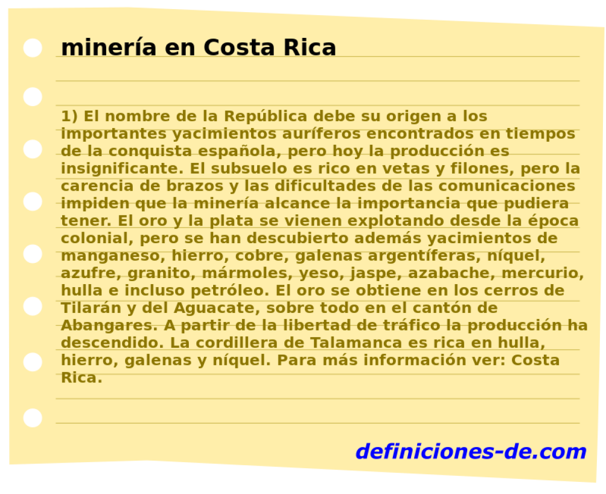 minera en Costa Rica 