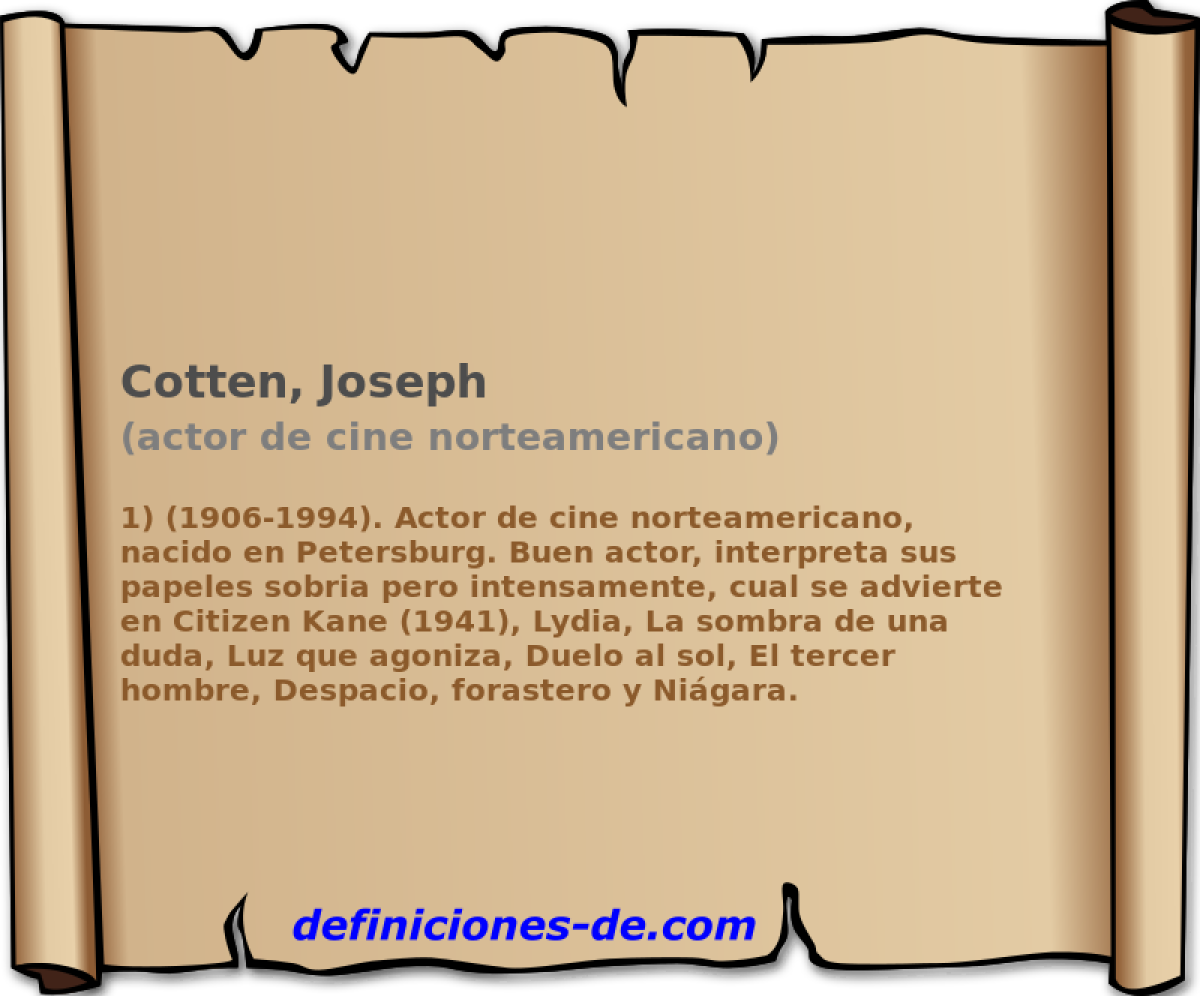 Cotten, Joseph (actor de cine norteamericano)