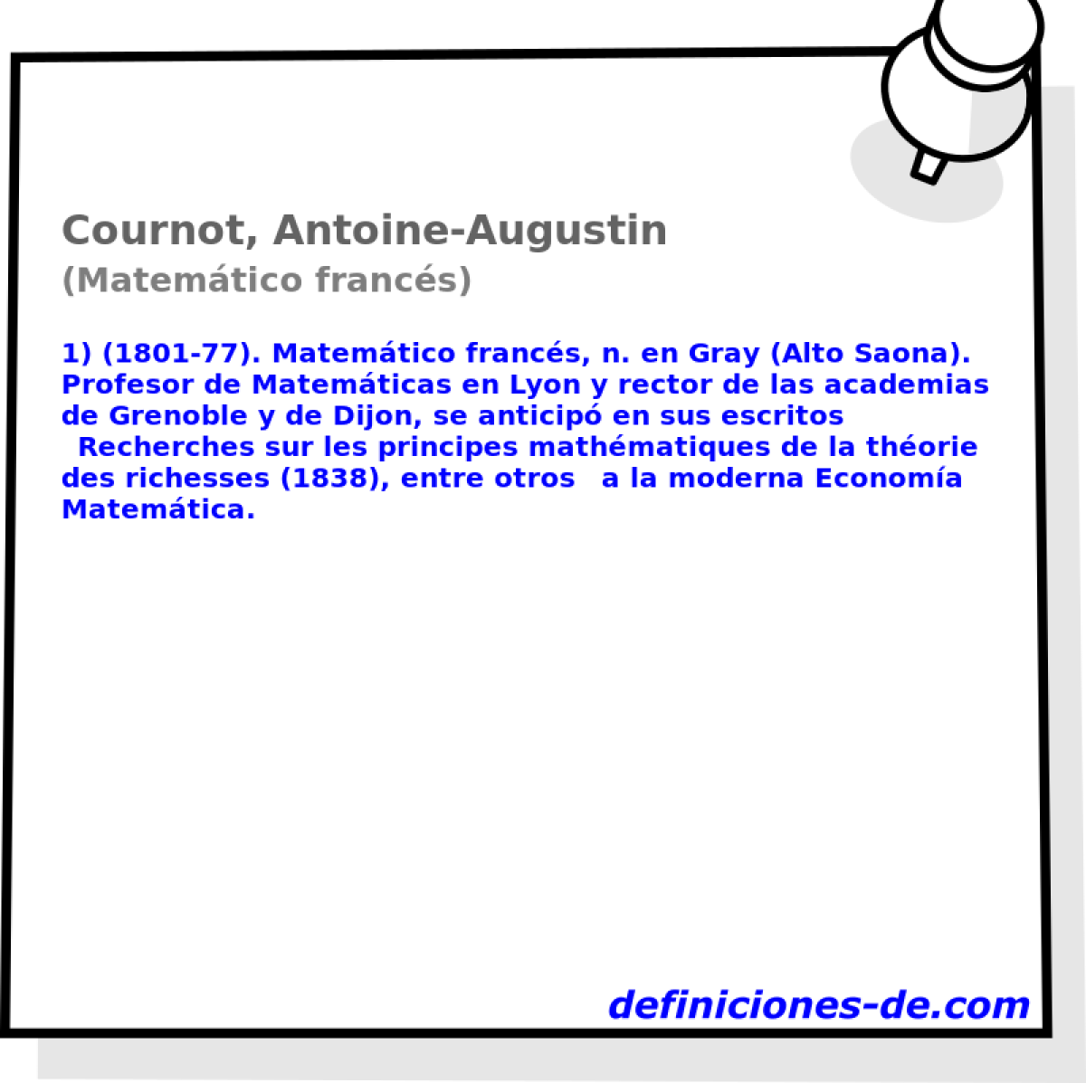 Cournot, Antoine-Augustin (Matemtico francs)