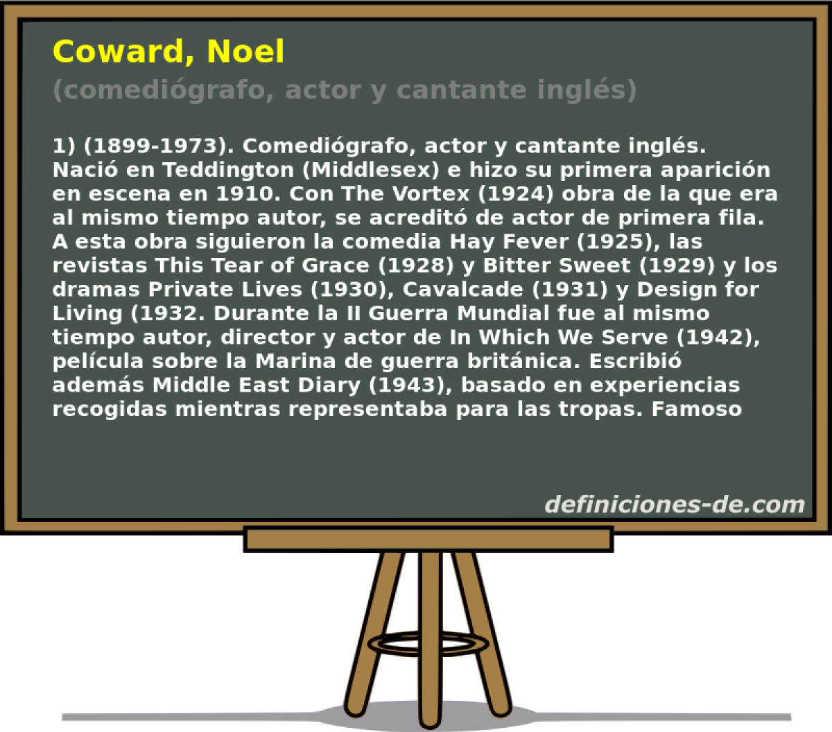 Coward, Noel (comedigrafo, actor y cantante ingls)