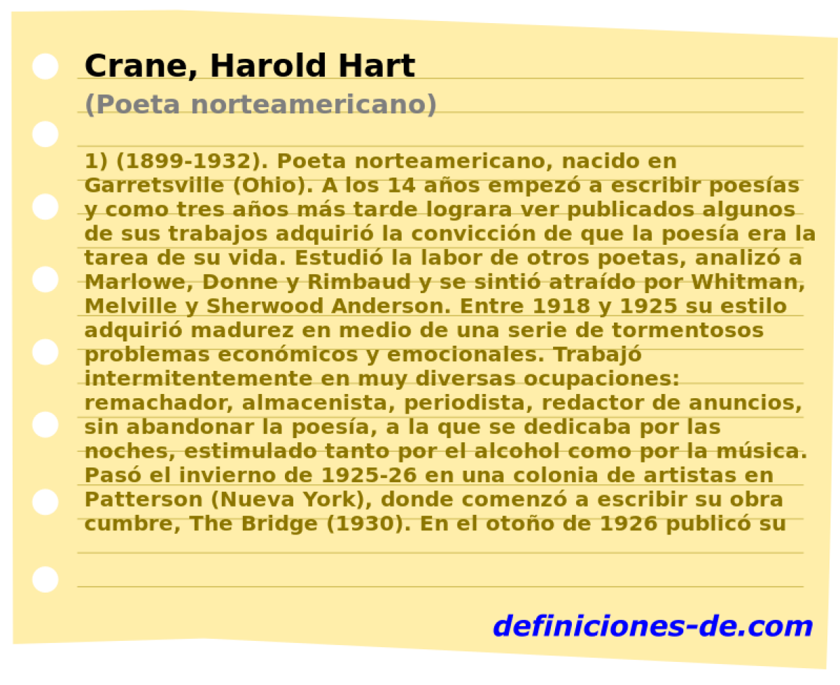 Crane, Harold Hart (Poeta norteamericano)