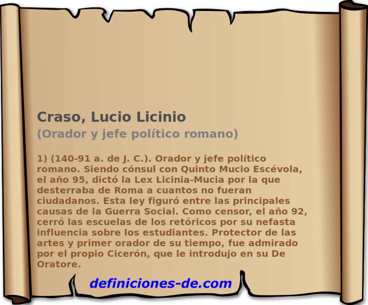 Craso, Lucio Licinio (Orador y jefe poltico romano)