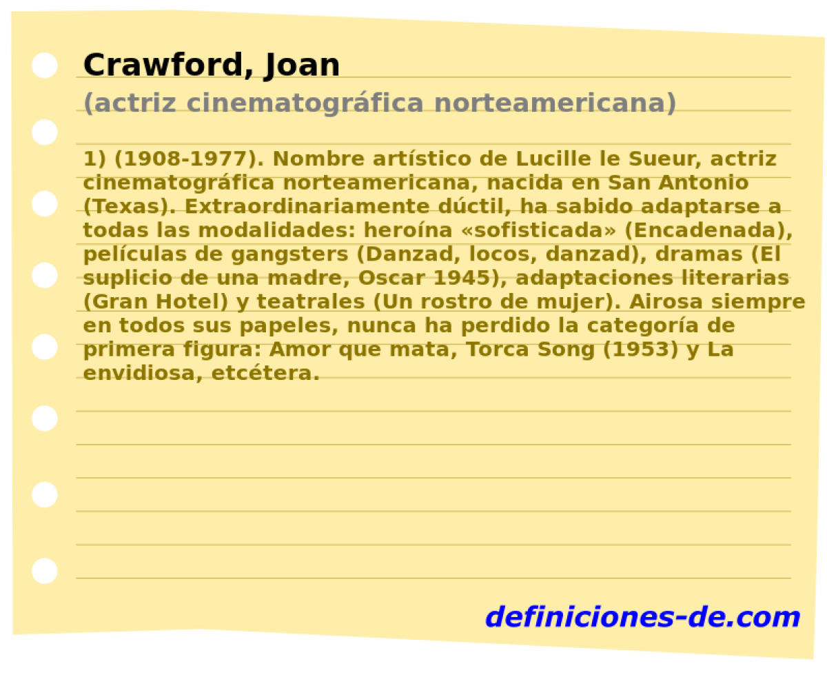 Crawford, Joan (actriz cinematogrfica norteamericana)
