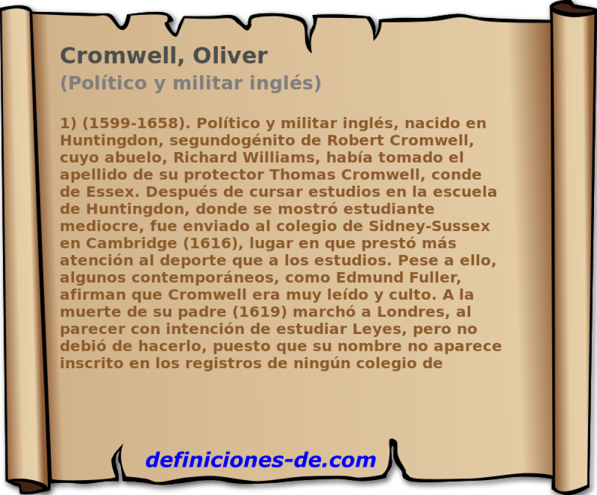 Cromwell, Oliver (Poltico y militar ingls)