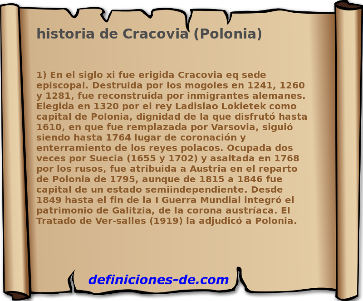 historia de Cracovia (Polonia) 