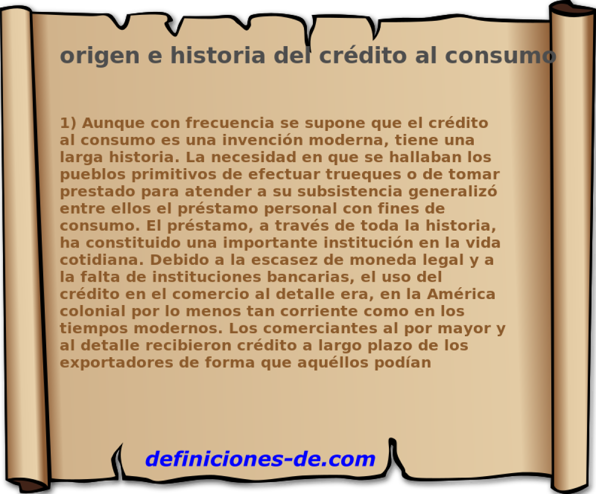 origen e historia del crdito al consumo 