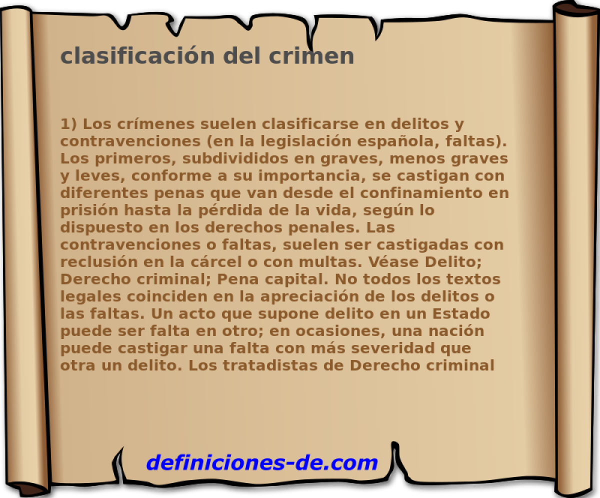clasificacin del crimen 