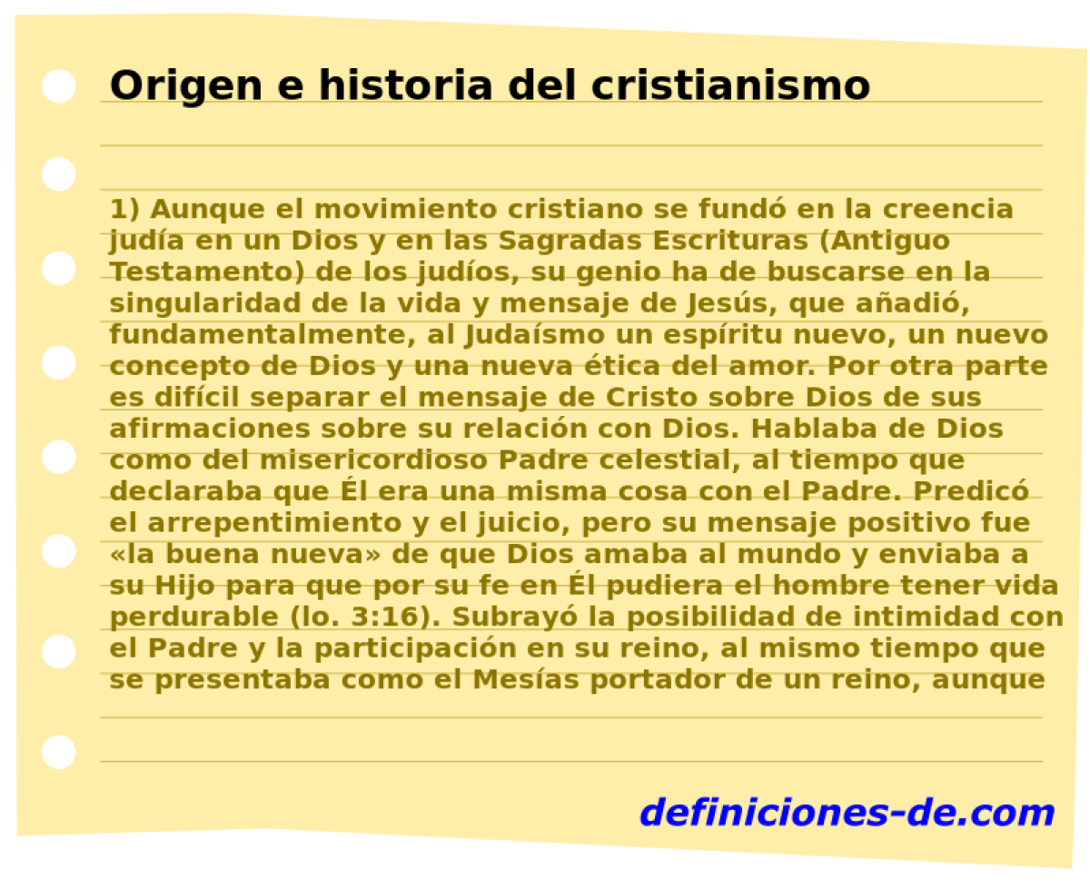 Origen e historia del cristianismo 