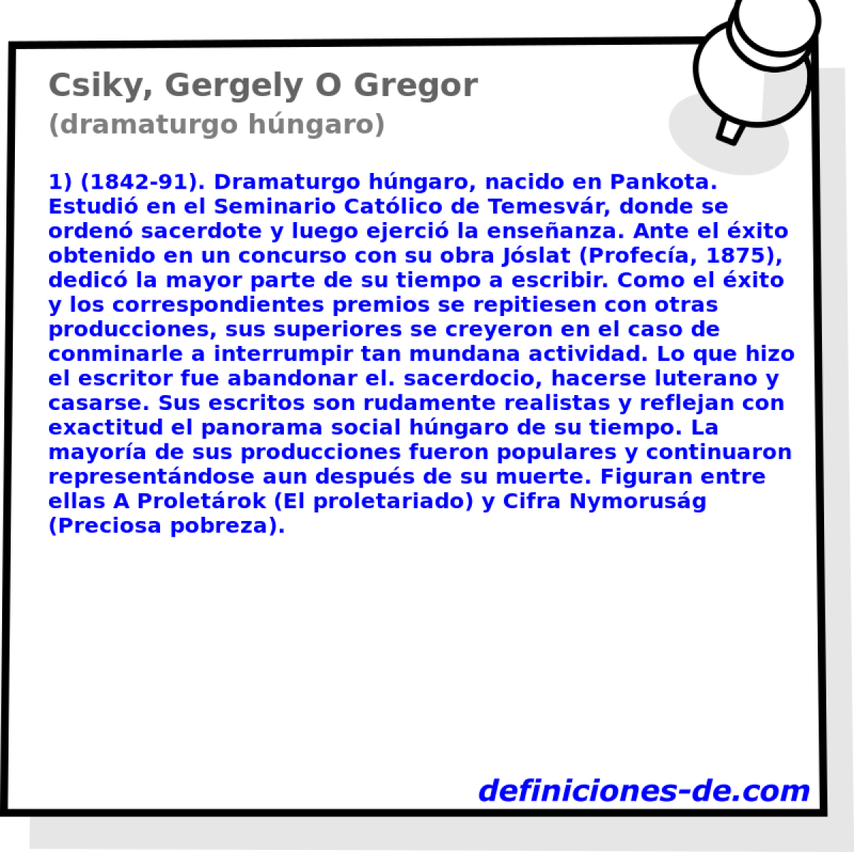 Csiky, Gergely O Gregor (dramaturgo hngaro)