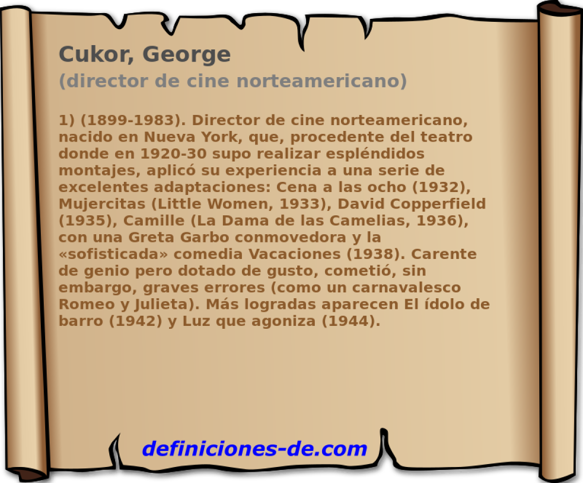 Cukor, George (director de cine norteamericano)