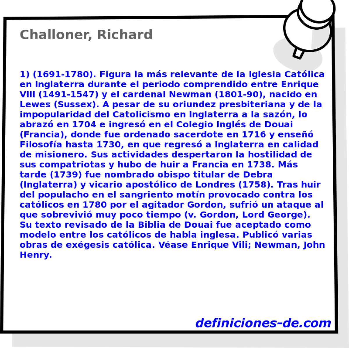 Challoner, Richard 